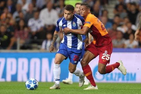 October 3, 2018 - Lisbon, Porto, Portugal - Porto s Brazilian midfielder Otavio (L) vies with Fernando midfielder of Galatasaray (R) during the UEFA Champions League, match between FC Porto and Galatasaray, at Dragao Stadium in Porto on October 3, 2018 in Porto, Portugal. FC Porto v Galatasaray - UEFA Champions League Group D  - ZUMAn230 20181003_zaa_n230_280 Copyright: xDpix