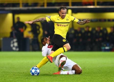 Wednesday 03 10 2018 Season 2018 2019 UEFA Champions League 2 Matchday Dortmund Signal Iduna Park BVB 09 Borussia Dortmund Monaco Djibril Sidibe ASM vs. Paco Alcacer Francisco Alcacer Garcia BVB v 1