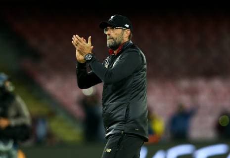October 3, 2018 - Naples, Italy - SSC Napoli v FC Liverpool - UEFA Champions League Group C.Liverpool manager Jurgen Klopp greeting the supporters at San Paolo Stadium in Naples, Italy on October 3, 2018. SSC Napoli v Liverpool - UEFA Champions League Group C  - ZUMAn230 20181003_zaa_n230_386 Copyright: xMatteoxCiambellix