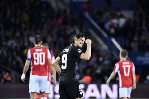 October 3, 2018 - Paris, Ile-de-France, France - Edison Roberto Cavani 9 of PSG reacts during the Group C match of the UEFA Champions League between Paris Saint-Germain and Red Star Belgrade at Parc des Princes on October 3, 2018 in Paris, France. Paris Saint-Germain v Red Star Belgrade - UEFA Champions League Group C  - ZUMAn230 20181003_zaa_n230_466 Copyright: xJulienxMattiax