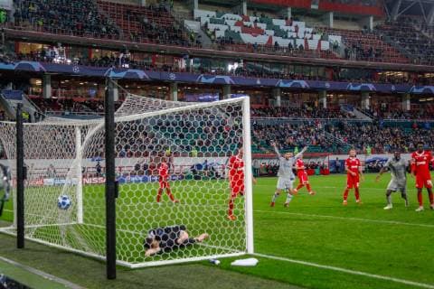 October 3, 2018 - Moscow, Russia - Schalke s Weston McKennie scores a goal during the Group D match of the UEFA Champions League between FC Lokomotiv Moscow and FC Schalke 04 at Lokomotiv Stadium on October 3, 2018 in Moscow, Russia. FC Lokomotiv Moscow v FC Schalke 04 - UEFA Champions League Group D  - ZUMAn230 20181003_zaa_n230_484 Copyright: xAlexxCavendishx