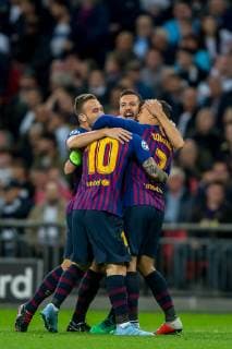 October 3, 2018 - Philippe Coutinho of Barcelona celebrates scoring his goal during the UEFA Champions League Group Stage match between Tottenham Hotspur and Barcelona at Wembley Stadium, London, England on 3 October 2018. Soccer: Tottenham Hotspur v Barcelona.UEFA Champions League - ZUMAa181 20181003_zaa_a181_252 Copyright: xAFP7x