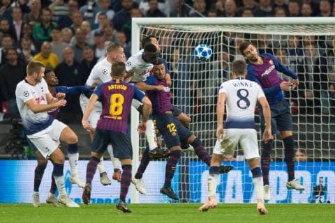 Action during the UEFA Champions League group match between Tottenham Hotspur and Barcelona at Wembley Stadium, London, England on 3 October 2018. Copyright: xAndrewxAleksiejczukx PMI-2290-0075