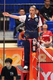 Lourdes Perez (Referee), OCTOBER 3, 2018 - Volleyball : FIVB Volleyball Women s World Championship WM Weltmeisterschaft Japan 2018 First round Pool A match between Mexico 0-3 Germany at Yokohama Arena in Kanagawa, Japan. Noxthirdxpartyxsales  (87147350)