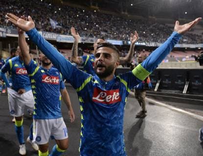 (181004) -- NAPLES, Oct. 4, 2018 -- Napoli s Lorenzo Insigne celebrates victory after the UEFA Champions League Group C match between Napoli and Liverpool in Naples, Italy, Oct. 3, 2018. Napoli won 1-0. ) (SP)ITALY-NAPLES-FOOTBALL-UEFA CHAMPIONS LEAGUE-NAPOLI VS LIVERPOOL AlbertoxLingria 