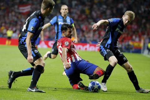 Partido de la Champions League disputado entre Atletico y Brujas. En la imagen, Diego Costa.Champions League match played between Atletico and Club Brugges. In this picture, Diego Costa. 
