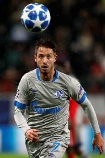 MOSCOW, RUSSIA - OCTOBER 03: Mark Uth of FC Schalke 04 in action during the Group D match of the UEFA Champions League between FC Lokomotiv Moscow and FC Schalke 04 at Lokomotiv Stadium on October 3, 2018 in Moscow, Russia. SPO, SOC, FOC 