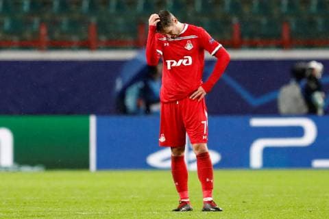 MOSCOW, RUSSIA - OCTOBER 03: Grzegorz Krychowiak of FC Lokomotiv Moscow reacts on defeat during the Group D match of the UEFA Champions League between FC Lokomotiv Moscow and FC Schalke 04 at Lokomotiv Stadium on October 3, 2018 in Moscow, Russia. SPO, SOC, FOC 