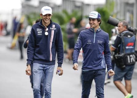 Motorsports: FIA Formula One World Championship WM Weltmeisterschaft 2018, Grand Prix of Japan, World Championship 2018 Grand Prix Japan 18 Lance Stroll ( CAN, Williams Martini Racing), 31 Esteban Ocon (Sahara Force India F1 Team) Suzuka Japan