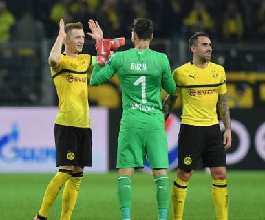 03 10 2018 Football UEFA Champions League Season 2018 2019 Preliminary Round 2 Gameday Borussia Dortmund AS Monaco 3 0 left Marco Reus Borussia Dortmund Goalkeeper Roman Buerki Roman Bukeri Borussia Dortmund Paco Alcacer Borussia Dortmund Team2