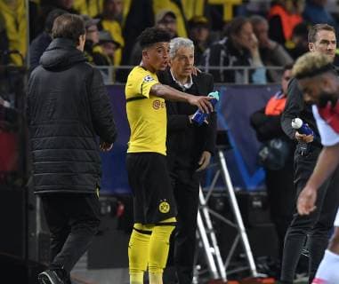 03 10 2018 Football UEFA Champions League Season 2018 2019 Preliminary Round 2 Matchday Borussia Dortmund AS Monaco 3 0 Jadon Sancho Borussia Dortmund left and trainer Lucien Favre Borussia Dortmund Team2