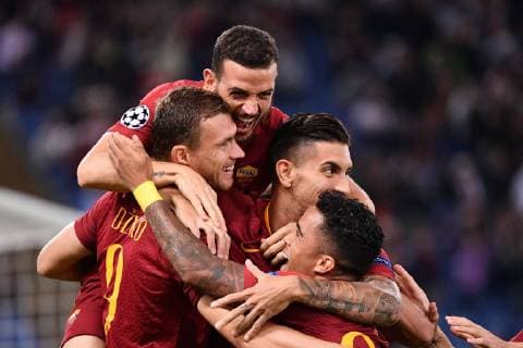 Photo Alfredo Falcone - LaPresse02 10 2018 Roma (Italy SoccerRoma - Viktoria PlzenUefa Champions League 2018 2019 - Olimpico Stadium of RomaIn the pic:roma celebrates  Copyright: xAlfredoxFalcone LaPresse ALFREDOx
