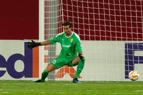 Leverkusen Germany 04 10 2018 UEFA Europa League 2018 19 Season Preliminary Round Group Stage Group A 2 Gameday Bayer 04 Leverkusen AEK Larnaka Goal to 1 1 by Kai Havertz B04 Goalkeeper Tono AEK Larnaka DeFodi001