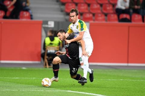 Soccer UEFA Europa League Season 2018 2019 Preliminary Round Match 2 Bayer 04 Leverkusen AEK Larnaka 04 010 2018 Bayarena Leverkusen kevin volland bayer 04 leverkusen Mikel Gonzalez AEK