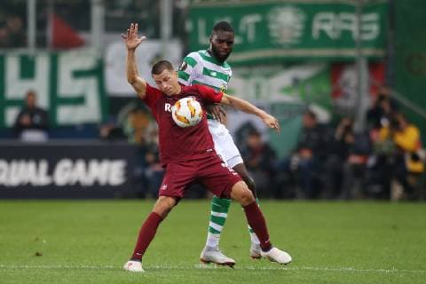 SOCCER - UEFA EL, RBS vs Celtic SALZBURG,AUSTRIA,04.OCT.18 - SOCCER - UEFA Europa League, group stage, Red Bull Salzburg vs Celtic FC Glasgow. Image shows Stefan Lainer (RBS) and Odsonne Edouard (Celtic). GEPAxpictures xMathiasxMandl
