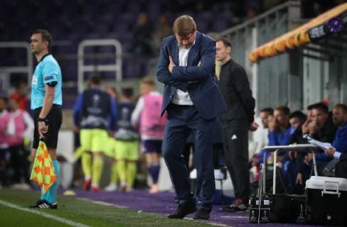 Anderlecht s head coach Hein Vanhaezebrouck looks dejected during a game of Belgian soccer team RSC Anderlecht against Croatian team Dinamo Zagreb in Anderlecht, Thursday 04 October 2018, on day two of the Europa League group stage, in group D. VIRGINIExLEFOUR  x05440674x