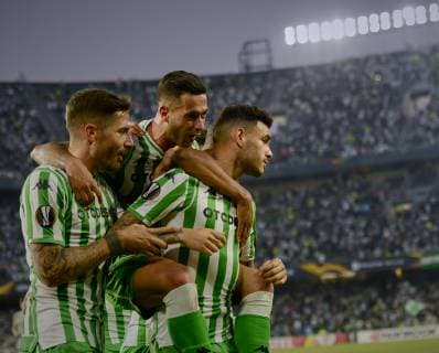 Real Betis v F91 Dudelange UEFA Europa League SEVILLE SPANIA October 04 The Real Betis player Cristian Tello celebrates the goal after scoring in the party belonging to the phase of groups of UEFA Europa League Group f facing the Real Betis v F91 Dudelange stadium Benito Villamarin 04th October 2018 photo Cristobal Duenas Cordon Press  xduenasx xx