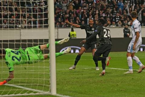 Soccer Europa League 02 Matchday Eintracht Frankfurt Lazio Rome on 04 10 2018 in the Commerzbank Arena in Frankfurt Danny da Costa Frankfurt scored the 1 MH