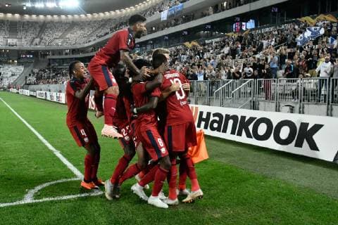 But et joie Younousse Sankhare (gir) FOOTBALL : Bordeaux vs Copenhague - 2eme Tour Ligue Europa - Bordeaux - 04 10 2018 ThierryBreton Panoramic 