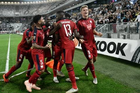 But et joie Younousse Sankhare (gir) FOOTBALL : Bordeaux vs Copenhague - 2eme Tour Ligue Europa - Bordeaux - 04 10 2018 ThierryBreton Panoramic 