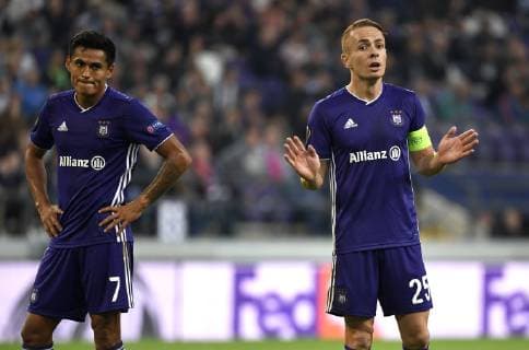 Adrien Trebel midfielder of RSC Anderlecht and Andy Najar midfielder of RSC Anderlecht looks dejected FOOTBALL : RSC Anderlecht vs Dinamo Zagreb - Ligue Europa - 04 10 2018 PhotoNews Panoramic  775219892