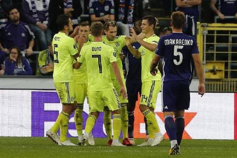 Izet Hajrovic attacker of Dinamo Zagreb celebrates scoring a penalty FOOTBALL : RSC Anderlecht vs Dinamo Zagreb - Ligue Europa - 04 10 2018 PhotoNews Panoramic  775219892
