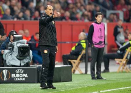 Leverkusen Germany 04 10 2018 UEFA Europa League 2018 19 Season Preliminary Round Group Stage Group A 2 Gameday Bayer 04 Leverkusen AEK Larnaka Head Coach Heiko Herrlich B04 gestures Gesture DeFodi512