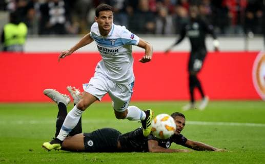 Germany Frankfurt am Main Commerzbank Arena 04 10 2018 Football UEFA Europa League Eintracht Frankfurt Lazio Rome Bild v lk Luis Felipe Lazio Rome 3 and Sebastien Haller Eintracht Frankfurt 9 Copyright: HMBxMedia xHeikoxBecker