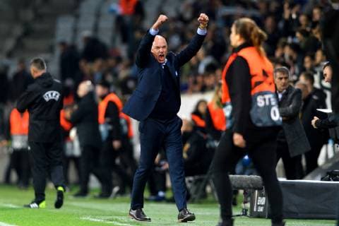 181004 Uwe Rösler head coach of Malmö FF celebrates after the Europa League group stage match between Malmö FF and Besiktas on October 4, 2018 in Malmö Photo Petter Arvidson BILDBYR N Code PA 92119  Copyright: PETTERxARVIDSON BB181004PA065