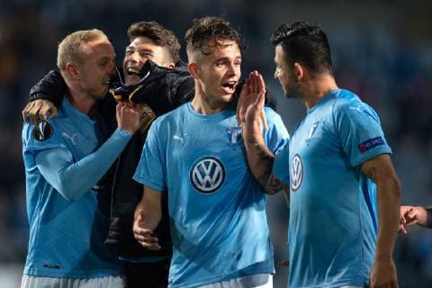 181004 Andreas Vindheim of Malmö FF celebrates after the Europe League group stage match between Malmö FF and Besiktas on October 4, 2018 in Malmö Photo Ludvig Thunman BILDBYRAN code LT 35544  Copyright: LUDVIGxTHUNMAN BB181004LT056