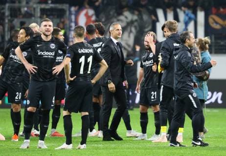 Siegesjubel Eintracht Frankfurt 04 10 2018 Eintracht Frankfurt vs Lazio Rome UEFA Europa League 2 Gameday Commerzbank Arena DISCLAIMER DFL regulations prohibit any use of images as image sequences or quasi video