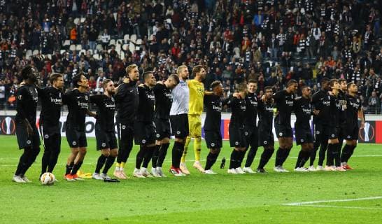 Siegesjubel Eintracht Frankfurt 04 10 2018 Eintracht Frankfurt vs Lazio Rome UEFA Europa League 2 Gameday Commerzbank Arena DISCLAIMER DFL regulations prohibit any use of images as image sequences or quasi video