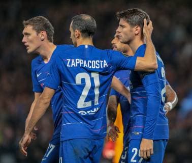 Chelsea v MOL Vidi UEFA Europa League Chelsea players celebrate ?lvaro Morata s goal during the UEFA Europa League match at Stamford Bridge, London Content Not Available For UK Newspapers Copyright: xStevexO Sullivanx FIL-12371-0020