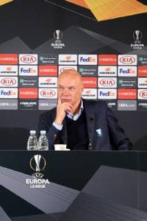 181004 Uwe Rösler head coach of Malmö FF a press conference after the Europe League group stage match between Malmö FF and Besiktas on October 4, 2018 in Malmö Photo Petter Arvidson BILDBYR N Code PA 92119  Copyright: PETTERxARVIDSON BB181004PA089