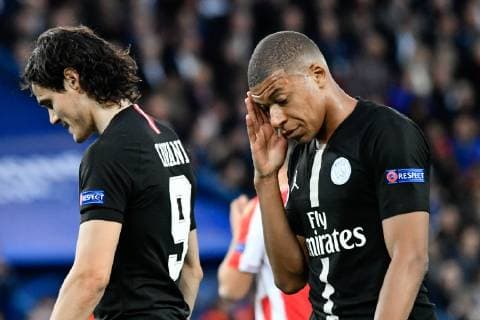 October 3, 2018 - Paris, Ile-de-France, France - Edison Roberto Cavani 9,Killian Mbappe 7 of PSG during the UEFA Champions League football match Paris Saint Germain (PSG) against Red Star Belgrade at the Parc des Princes stadium in Paris on October 3, 2018. Paris Saint-Germain v Red Star Belgrade - UEFA Champions League Group C  - ZUMAn230 20181003_zaa_n230_984 Copyright: xJulienxMattiax