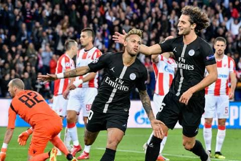 October 3, 2018 - Paris, Ile-de-France, France - Neymar Jr 10,Adrien Rabiot 25 of PSG during the UEFA Champions League football match Paris Saint Germain (PSG) against Red Star Belgrade at the Parc des Princes stadium in Paris on October 3, 2018. Paris Saint-Germain v Red Star Belgrade - UEFA Champions League Group C  - ZUMAn230 20181003_zaa_n230_982 Copyright: xJulienxMattiax