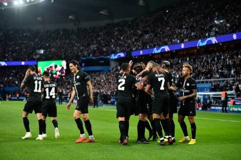 October 3, 2018 - Paris, Ile-de-France, France - Edison Roberto Cavani 9,Angel Di Maria 11,Adrien Rabiot 25,Killian Mbappe 7,Neymar Jr 10 of PSG celebrate during the UEFA Champions League football match Paris Saint Germain (PSG) against Red Star Belgrade at the Parc des Princes stadium in Paris on October 3, 2018. Paris Saint-Germain v Red Star Belgrade - UEFA Champions League Group C  - ZUMAn230 20181003_zaa_n230_975 Copyright: xJulienxMattiax