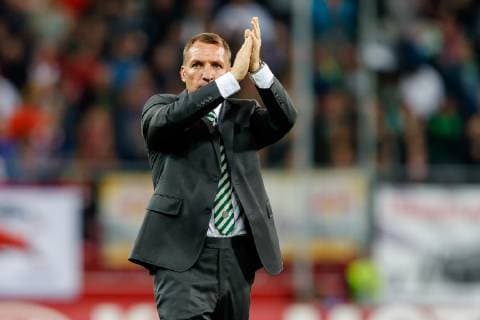 Austria Salzburg 04 10 2018 UEFA Europa League 2018 19 Season Group Stage 2 Gameday RB Salzburg Celtic Glasgow Coach Brendan Rodgers CFC gestures gestured DeFodi048