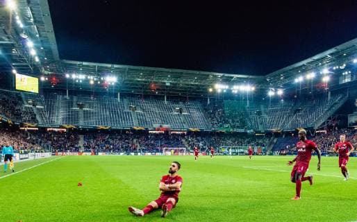04 10 2018 Red Bull Arena Salzburg UEFA Champions League - FC Barcelona vs Celtic Glasgow Group B Torjubel FC Salzburg to 3 1 by Munas Dabbur FC Salzburg during the UEFA Europa League Group B match between FC Salzburg and Celtic Glasgow at the Red Bull Arena in Salzburg Austria on 2018 10 04 Salzburg  EX_ADE