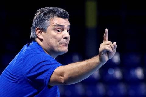 Barcelona Lassa s head coach Xavier Pascual reacts during a Champions League handball match against Montpellier HB at the Palau Blaugrana facilities, Barcelona, north eastern Spain, 06 October 2018. Barça Lassa vs Montpellier !ACHTUNG: NUR REDAKTIONELLE NUTZUNG!  Copyright: xALBERTOxESTEVEZx GRAF1117 20181006-636744459668961864