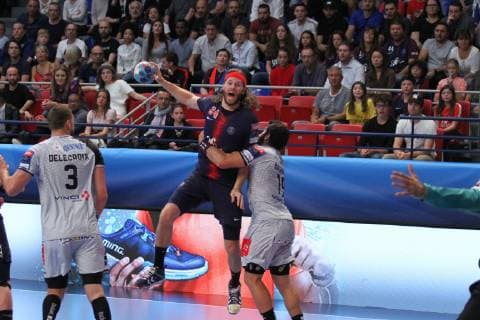 Mikkel Hansen (Paris) HANDBALL : Velux EHF Champions League - 4eme journee - Paris Saint-Germain HB vs HBC Nantes - 06 10 2018 KevinDomas Panoramic 