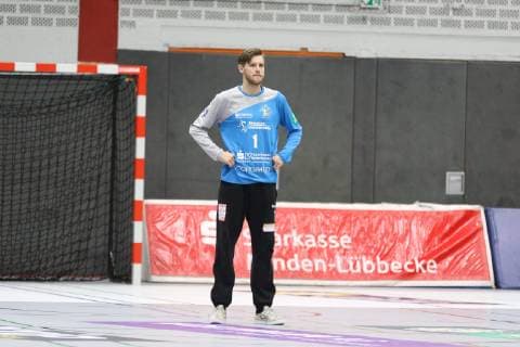 Hendrik Halfmann HC Elbflorenz Dresden 1 TuS N Luebbecke vs HC Elbflorenz Dresden Handball 2 Bundesliga 06 10 2018 TuS N Luebbecke vs HC Elbflorenz Dresden Handball 2 Bundesliga 06 10 2018 Luebbecke Copyright: xEIBNER JanxStrohdiekx EP_JSK