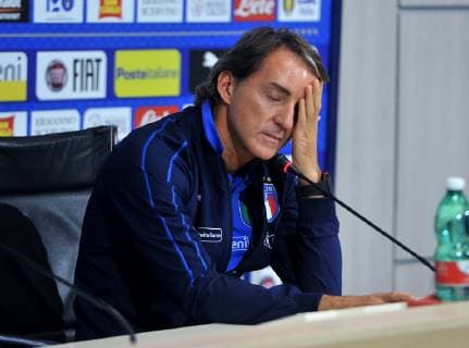 Sport Bilder des Tages Fußball, Nationalteam Italien Pressekonferenz Photo LaPresse - Jennifer Lorenzini 08 October 2018 Firenze (Italy) Soccer Italy Italian Football meeting - "Coverciano" - press conference PK Pressekonferenz Roberto Mancini In the pic: Roberto Mancini  Copyright: xLaPresse JenniferxLorenzinix