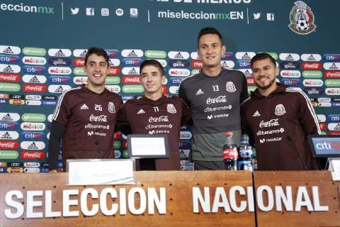 October 8 2018 EUM20181008DEP03 JPG CITY OF MEXICO SoccerFutbol Mexican National Team October 8, 2018 Josecarlos Van Rankin Isaac Brizuela Raul Gudino and Henry Martin during a pre-training conference of the National Team in the High Performance Center Photo Agency UNIVERSALAgustin SalinasEELG Latin News October 8 2018  - ZUMAu78_ 20181008_zaf_u78_001 Copyright: xElxUniversalx