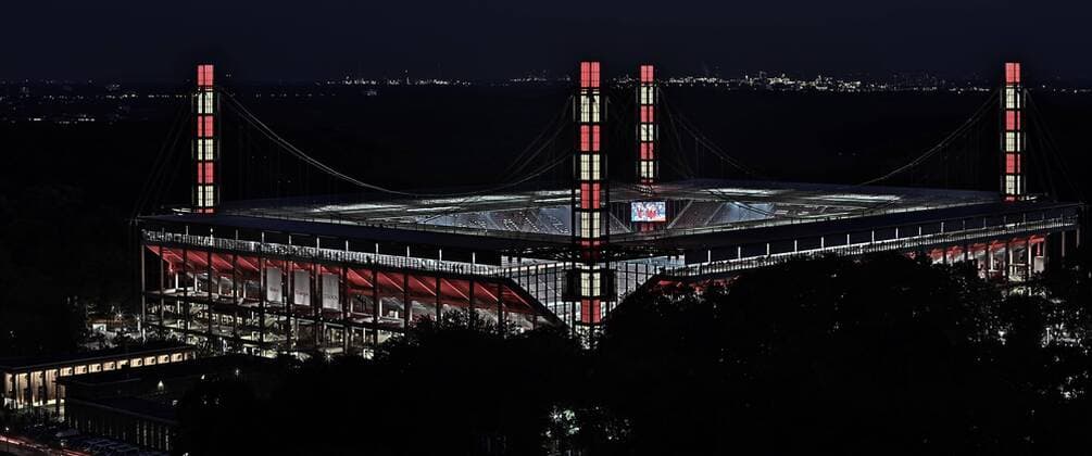 1 FC Köln MSV Duisburg 2 Football Bundesliga Season 2018 2019 RheinEnergie Stadion Koeln Germany Date 08 10 2018 RheinEnergie Stadion bei Nacht Buildings DFL regulations prohibit any use of photographs GPS: N 48 48.94 E 11 46.97 351 m 1151 feet