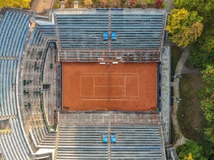 Steffi Graf Stadium Aerial photo LTTC Red White Autumn 2018 Berlin 10 10 2018