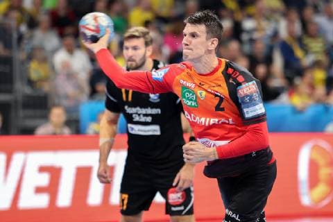 Andre Schmid Andy Schmid RNL 2 Seven-meter 7-meter penalty throw Game scene Action Action Single shot Action Action Game scene Handball Champions League Rhein Neckar Löwen IFK Kristianstad xozx