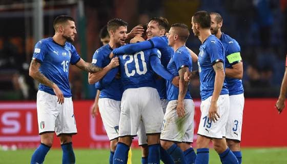 Fußball, Italien - Ukraine Db Genova 10 10 2018 - amichevole Italia-Ucraina foto Daniele Buffa Image nella foto: esultanza gol Federico Bernardeschi 