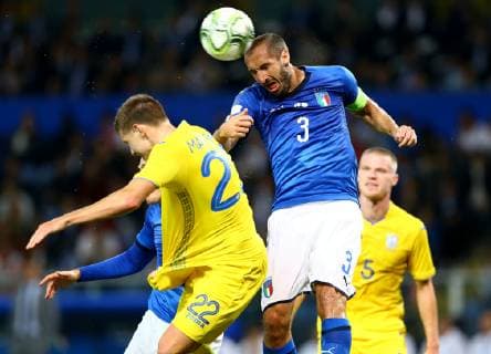 Fußball, Italien - Ukraine October 10, 2018 - Genoa, Italy - Italy v Ukraine - Friendly .Giorgio Chiellini of Italy at Ferraris Stadium in Genoa, Italy on October 10, 2018. Italy v Ukraine - International Friendly Länderspiel  - ZUMAn230 20181010_zaa_n230_242 Copyright: xMatteoxCiambellix