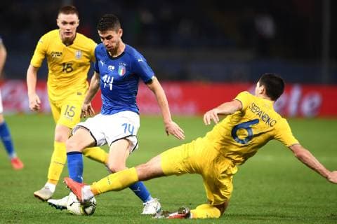 Fußball, Italien - Ukraine Mg Genova 10 10 2018 - amichevole Italia-Ucraina foto Matteo Gribaudi Image nella foto: Jorginho-Taras Stepanenko 
